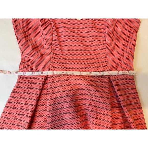 Soprano Womens Striped Fit & Flare Skarter Dress Backless Back Zip Pink SZ Small - Picture 4 of 6